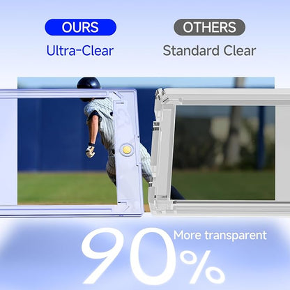 Basthalan 100ct Magnetic Card Holder, 35pt Ultra Slim One Touch Card Holder, Hard Plastic U-V Protectors, Mag Hard Case for Trading, Sports, Game, Football, Baseball Cards
