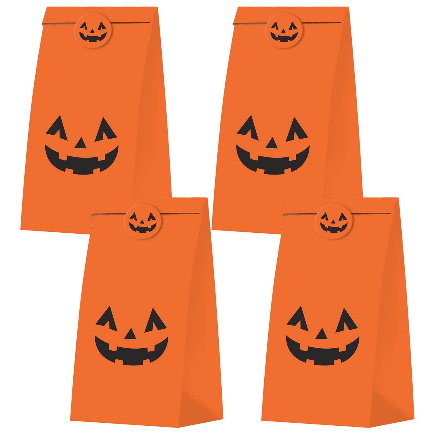 Keringo 30 PCS Halloween Pumpkin Gift Bags - Tote Party Favor Trick or Treat Bags for Pumpkin Decorations
