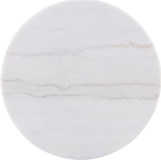 Coaster Home Furnishings - Jason - Wood and Metal - 3-Piece Coffee Table Set with Marble Tops, Reeded Drum Bases, and Gold Ring Accents - Living Room - Greige and White Marble - 711418-S3