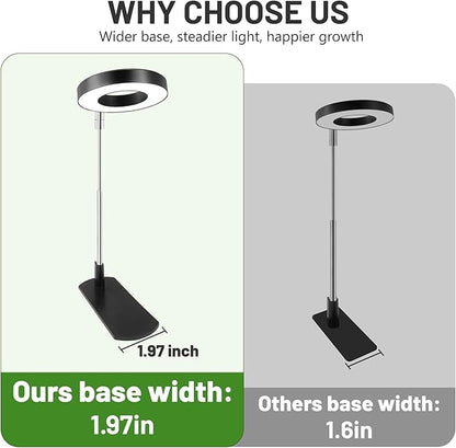 LBW Grow Light for Indoor Plants, Full Spectrum Plant Light with Base, Height Adjustable Plant Growing Lamp with Auto On/Off Timer 6/8/12/16H,3 Colors,5 Dimming Levels, for Small Plants, Black,5 packs
