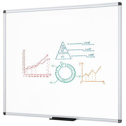 VIZ-PRO Dry Erase Board/Magnetic Whiteboard, 48 x 48 Inches, Large Wall Mounted Board for School Office and Home 4' x 4'