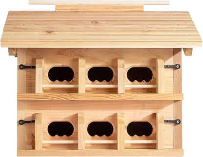 CEDAR ALPHA Purple Martin House Birdhouse for Outside, Starling Resistant Opening, with 12 Hole Rooms for Outdoor,Solid Western Red Cedar Wood Construction, Post Mountable, Bird House for Outside