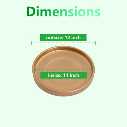 Woiida 12 Inch Ceramic Saucer - Ceramic Drainage Tray for Plant Pot (Matte Gold)