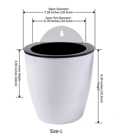 ShoppeWatch Wall Planters for Indoor Plants 7 Pack | Hanging Planters Large 7 Inch with Hooks | Wall Pots for Plants | 7.28 x 6.1 inches - PL35