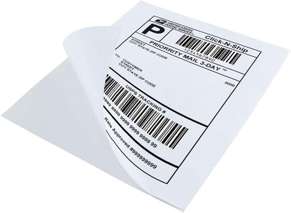 L LIKED 30 Printable White Sticker Paper Full Sheet Label, Matte, 8.5" x 11" for Laser & Inkjet Printers (30 Sheets)