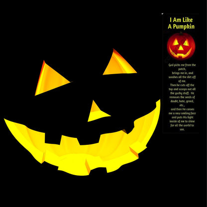 100 Pack I Am Like a Pumpkin Christian Halloween Bookmarks – Made in USA Trunk or Treat Handouts