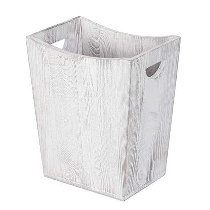 SEHERTIWY Grey Trash Can Wastebasket, 2 Gallon Small Waste Basket with 2 Handles, Rectangular Bathroom Garbage Can for Bathroom, Office, Living Room, Bedroom, Kitchen