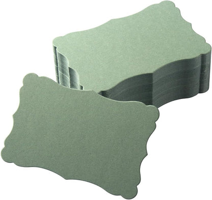 120 Pieces Small Mini Business Cards Vintage Assorted Colors Blank Note Cards Gift Word Card for Business Cards, Gift Cards (Sage-Green, 3.66x 2.36 inches)