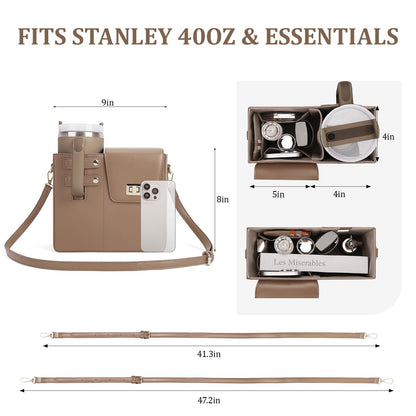 Stanley Purse Cup Holder Bag- Outdoor Portable Crossbody Bag for Stanley Cup Tumbler Purse