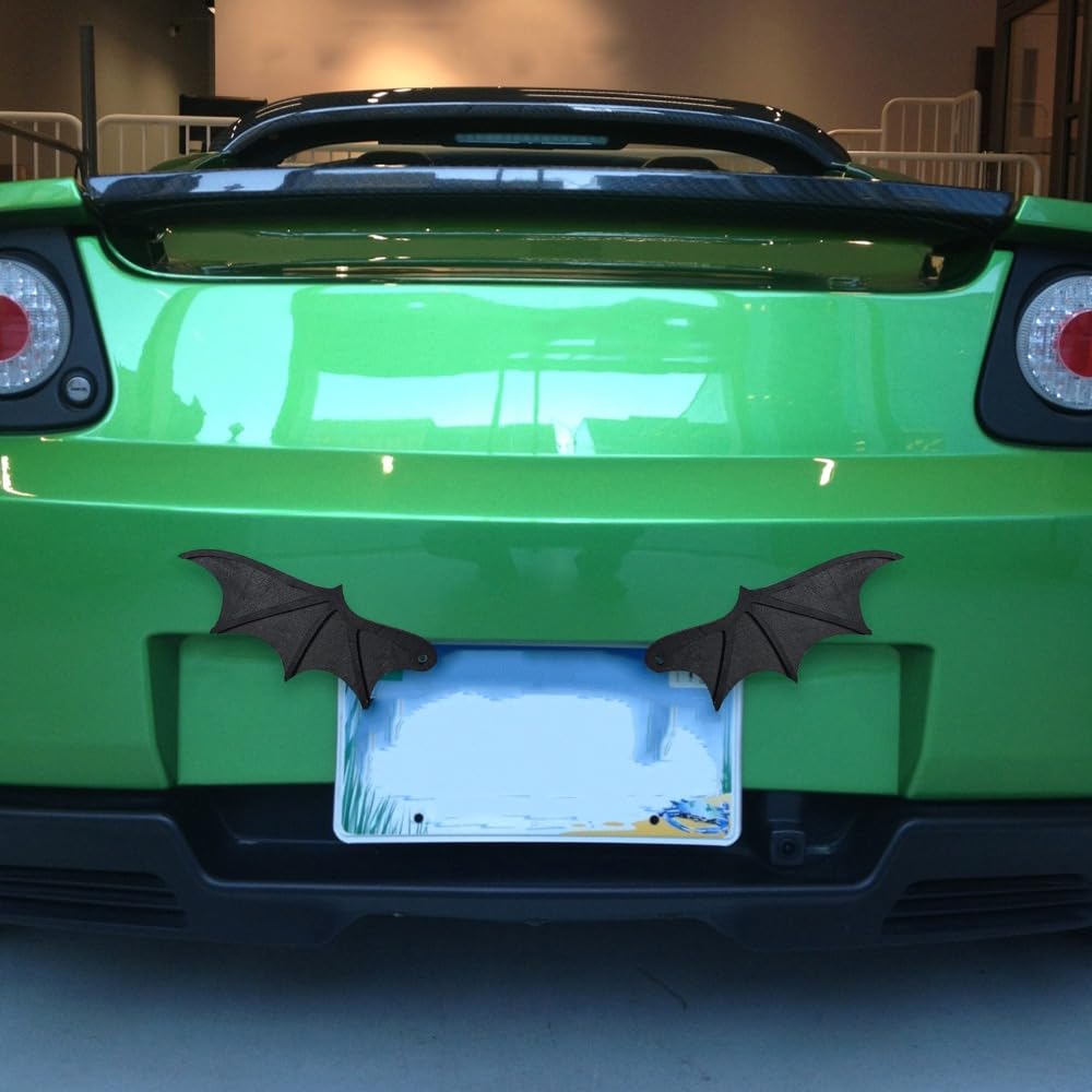 Limen Wooden Bat Wing Decoration 2 Pcs – Funny License Plate Decor, Composite Wood Wall Art for License Plate & Party, Gothic Car Decor,(6.89 * 4.53in)