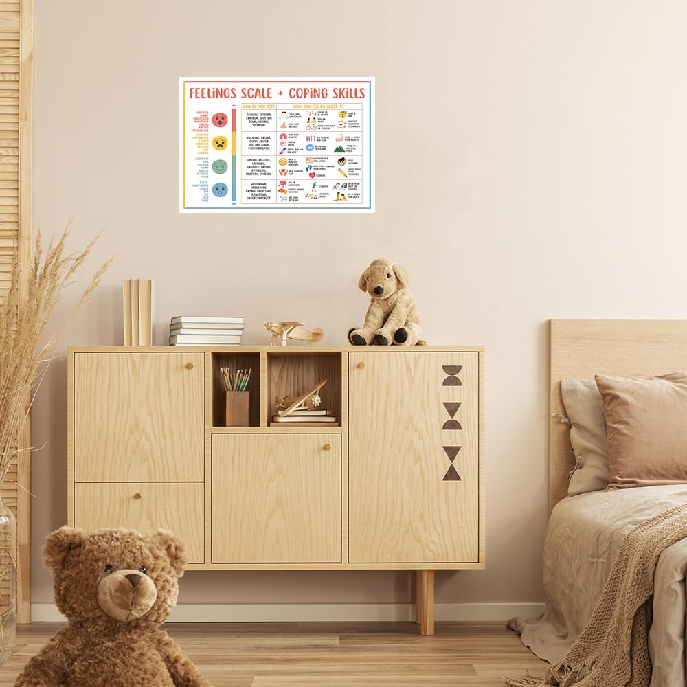 uoyien Feelings Chart For Kids Mental Health Posters Help Students Understand Emotions Poster Calming Corner Special Education Classroom Decor Prints School Classroom Supplies Unframed 16x24in