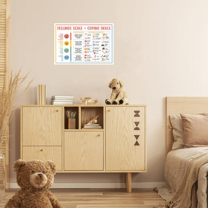 uoyien Feelings Chart For Kids Mental Health Posters Help Students Understand Emotions Poster Calming Corner Special Education Classroom Decor Prints School Classroom Supplies Unframed 16x24in
