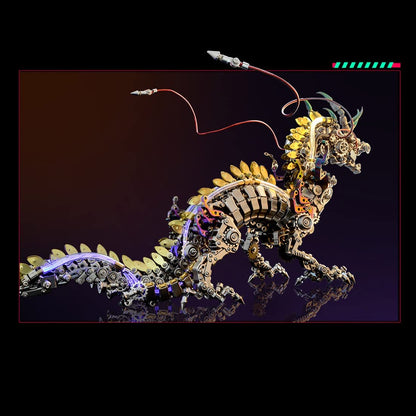 3D Metal Puzzle - Large Chinese Dragon Model Kit - Mechanical Metal Jigsaw- DIY Desk Ornament - Assembly Dinosaur Crafts Brain Teaser - Perfect for Adults