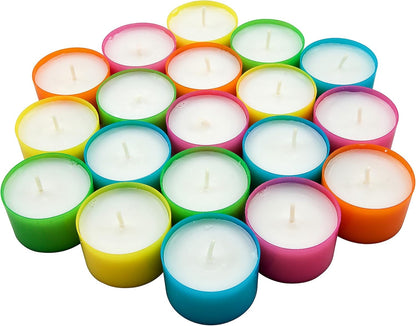 Stonebriar 48 Pack Multicolor Unscented 6 to 7 Hour Long Burning Tea Light Candles