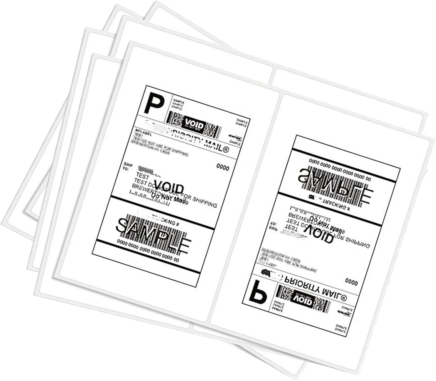 BESTEASY 200 Round Corner Half Sheet Self Adhesive Shipping Labels for Laser and Ink Jet Printers, White Blank (100 Sheets, 200 Labels)