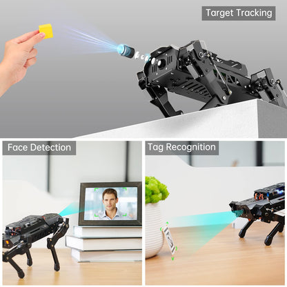 PuppyPi Robot Dog with ChatGPT Large AI Models AI Embodied Intelligence ROS Robotic Dog Vision Scene Voice Understanding SLAM Mapping Navigation Bionic Quadruped Robot, Advanced Kit & RaspberryPi5 8GB