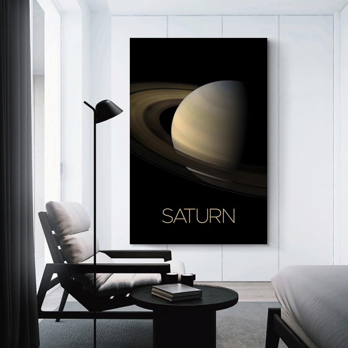 XIAOLOUTINYU Solar System Canvas Wall Art - Saturn Planet Space Poster for Kids Room Bedroom Classroom, STEM Educational Astronomy Decor, Science Gift for Boys Girls Teens, 12x18 Inch Unframed