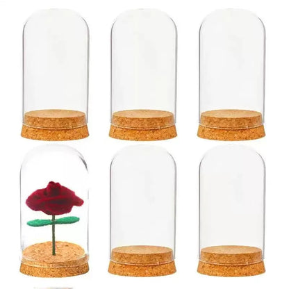 10X Da30mm Glass Bottle Terrarium Jar Cork Base Dome Dust Cover DIY Specimen Succulent Plant Micro Landscape Flower Vase Display(30x70cm)