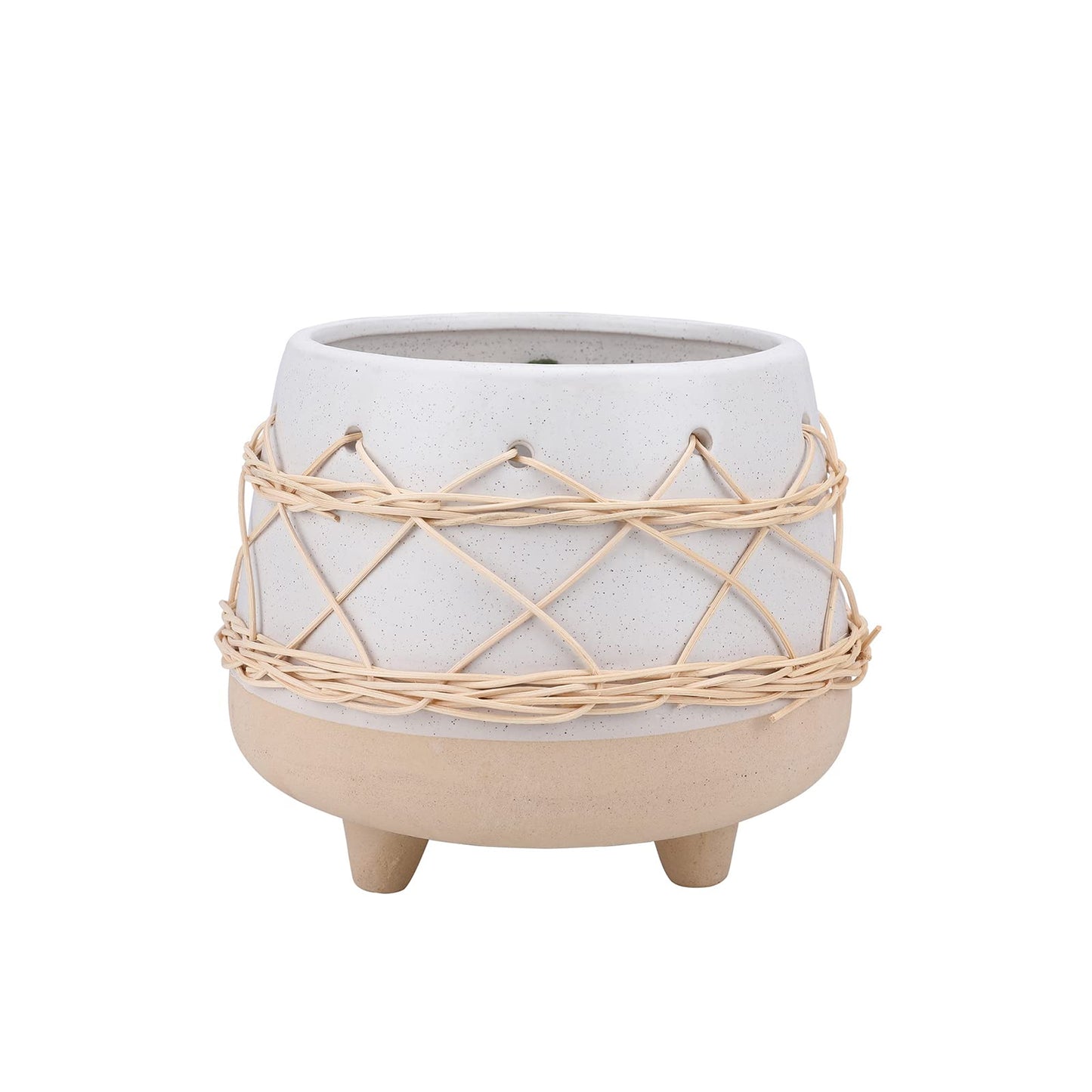 Chonsun Ceramic Planter 8 Inch Plant Pots Indoor Outdoor Planter with Drainage Hole Flower Pots Plant Pot Ceramic Mid-Century