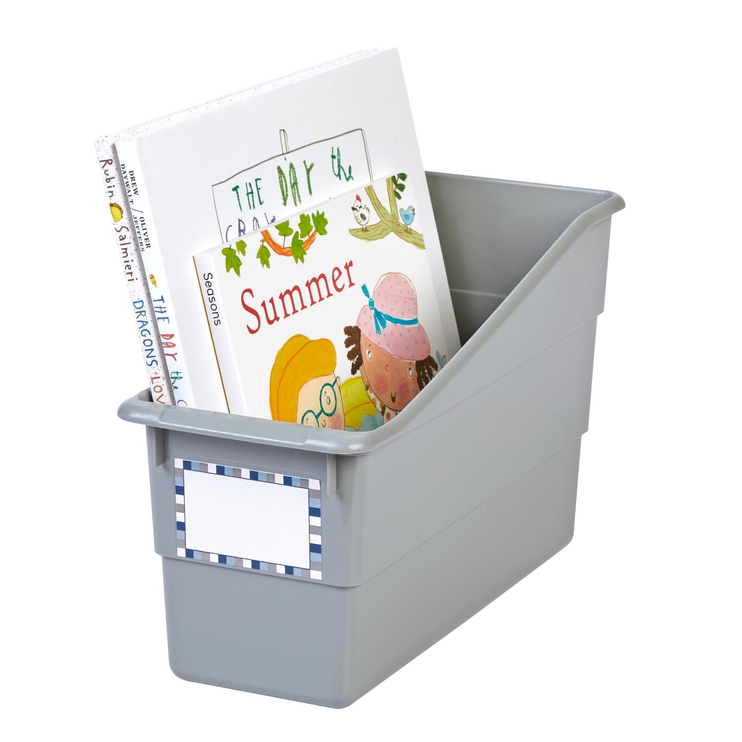 Really Good Stuff Durable Book and Binder Holder - 6pack, Pebble Color, 5 ?" x 12 ?" x 7 ?", Classroom Organization, Storage Solution, Sturdy and Versatile