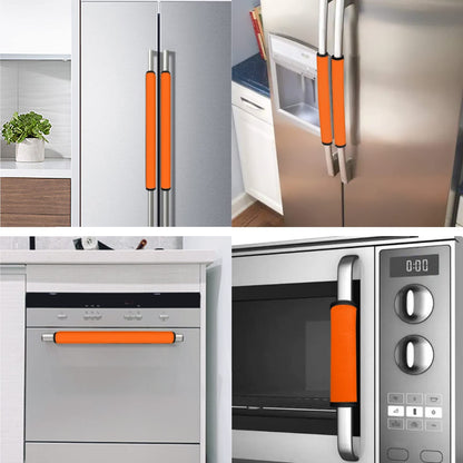 Coldinair Orange Refrigerator Door Handle Covers Set of 8,Keep Your Kitchen Appliance Clean from Fingertips,Drips,Food Stains for Fridge Oven Dishwashers