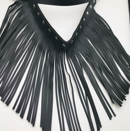 Pinwe Women Body Harness Garter Punk Leather Waist Belts with Fringe Gothic Leg Tassel Belt for Dress Festival Dance Consume