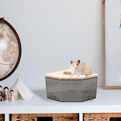 Abaodam Chinchilla Dust Bath Container Durable Hamster Bathroom Multi Purpose Sand Bath Box for Pets Easy to Clean Maintain Fun Design for Gerbils and Hamsters