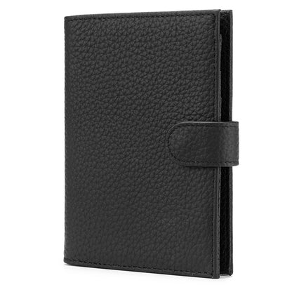Karmiir RFID Slim Passport Holder for Man & Women, Compact Leather Passport Wallet with Card Holders SIM Slots, Zippered Coins Pocket and Cash Holder Travel Passport Cover Case, Black