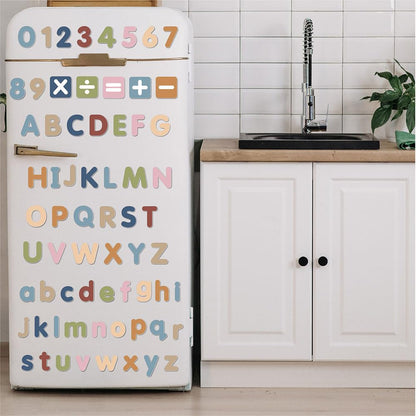77 PCS Boho Magnetic Letters & Numbers Set, Uppercase & Lowercase Letters with Symbols, Full Magnetic Backing Decorative Fridge & Whiteboard Magnets, Earth Tone Home & Office Decor