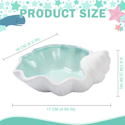 OSOPOLA Ceramic Shell Jewelry Tray - Ocean-themed Decorative Ring Holder Dish Key Tray Cute Jewelry Plate Trinket for Women Home Decor,Christmas Birthday Gifts HE02SL