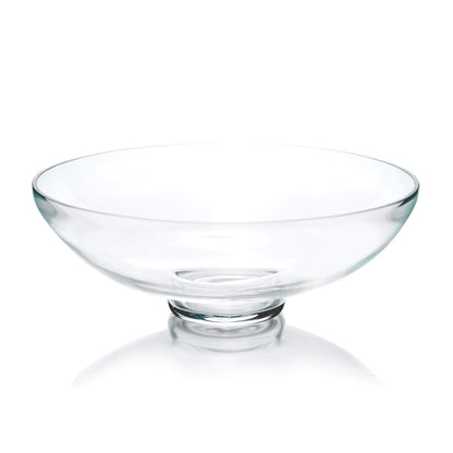 CYS EXCEL Glass Decorative Footed Bowl (H:4.5" D:12") | Fruit Display & Terrarium Bowl | Compote Vase & Kitchen Table Centerpiece