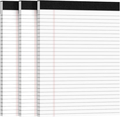 3pcs Legal Pads 8.5 x 11, Notepads 8.5 x 11 Inch, White Note Pads Clear Print Writing Pads of Paper, Memo Pads , Perforate Legal Notepads Paper , Wide Ruled Lined with Sturdy Back,30 Sheets/Pack
