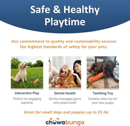 Carrot Dog Toy 5.5 Inch Handmade Eco Cotton Rope Dog Toy Carrot Chew Toy for Dogs - Made with Natural, Non-Toxic Dyes - Carrot Toy Great for Puppy Teething Toys and Cats (Orange) 2PK