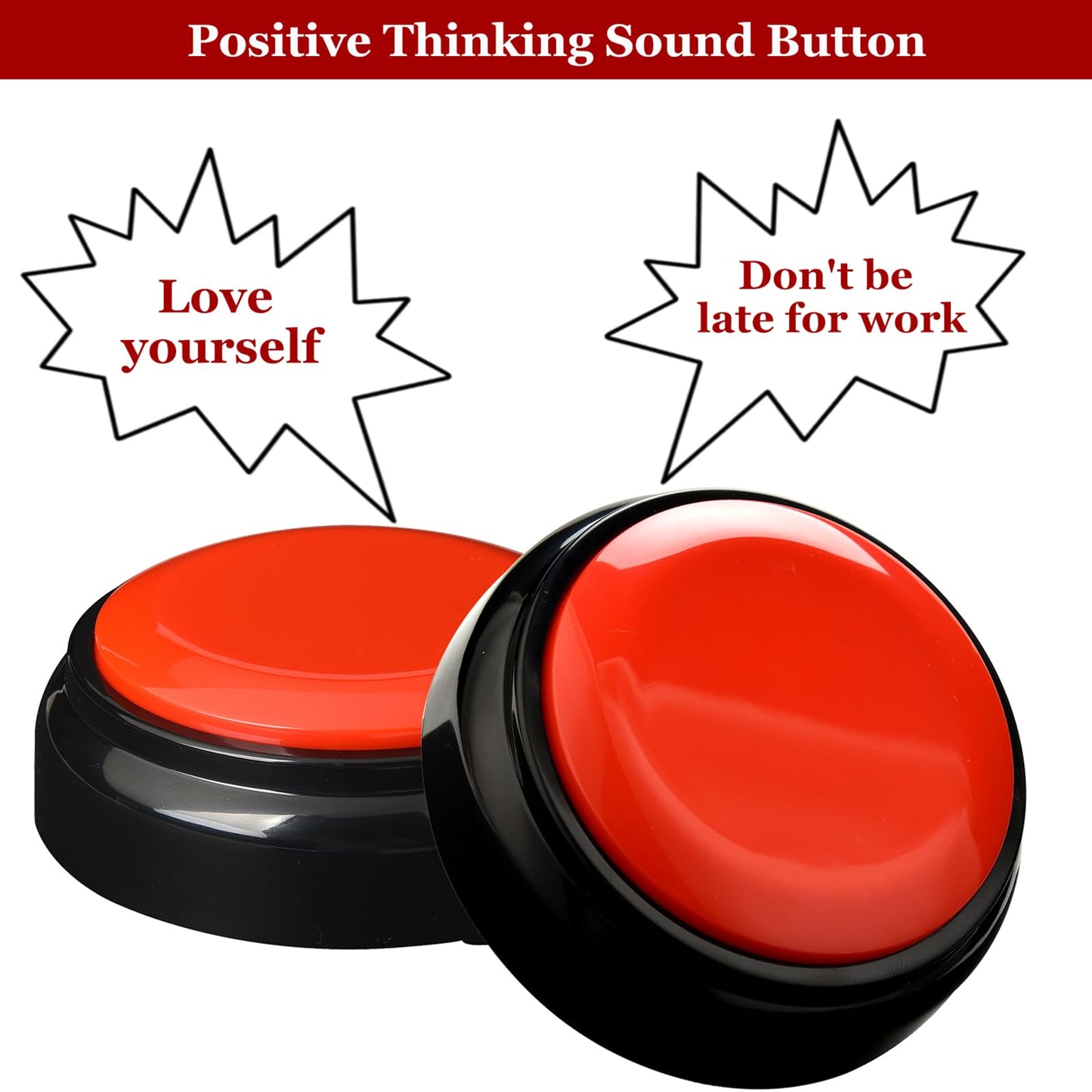 Red Record Buttons Recordable Button 30 Second Recording Buttons for Classroom Encouragement Words Desk Learning Record Daily Task
