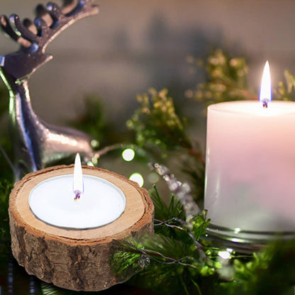 12pcs Wooden Tealight Candle Holder Wood Votive Tealight Holder Tealights Candlestick Pillar Candle Stands for Dining Table Wedding Party(Color:Wood)