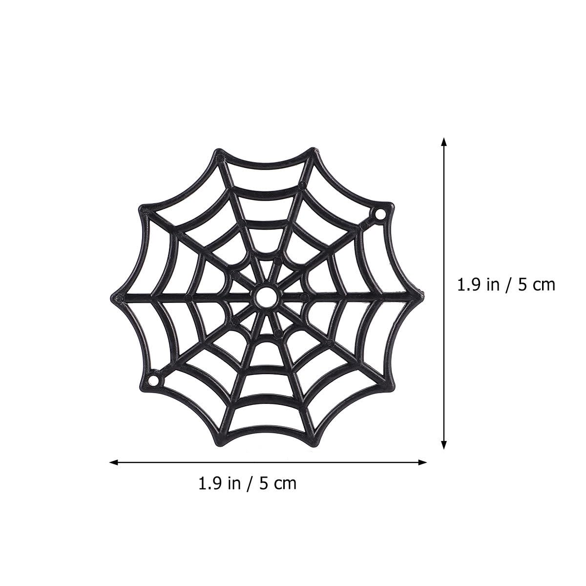 DECHOUS 50Pcs Plastic Spider Webs: Black Small Spider Webs Plastic Halloween Ornaments 1.9 Inch Cobwebs Decor for Indoor Outdoor Halloween Hanging