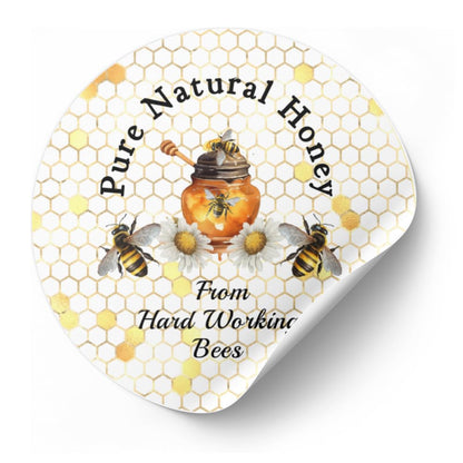40 Honey jar Labels, Stickers, Tags, Bees raw Natural