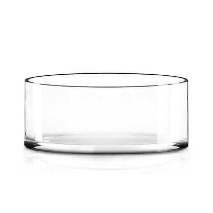 CYS EXCEL Extra Wide Glass Cylinder Vase 10 Inch Diameter x 4 Inch Height Large Clear Flower Vase for Centerpieces Floating Candles Terrariums or Succulents