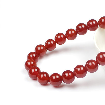 MJDCB Natural Stone Bead Red Cornelian Gemstone Loose Beads for Jewelry Making Bracelet Necklace 8mm