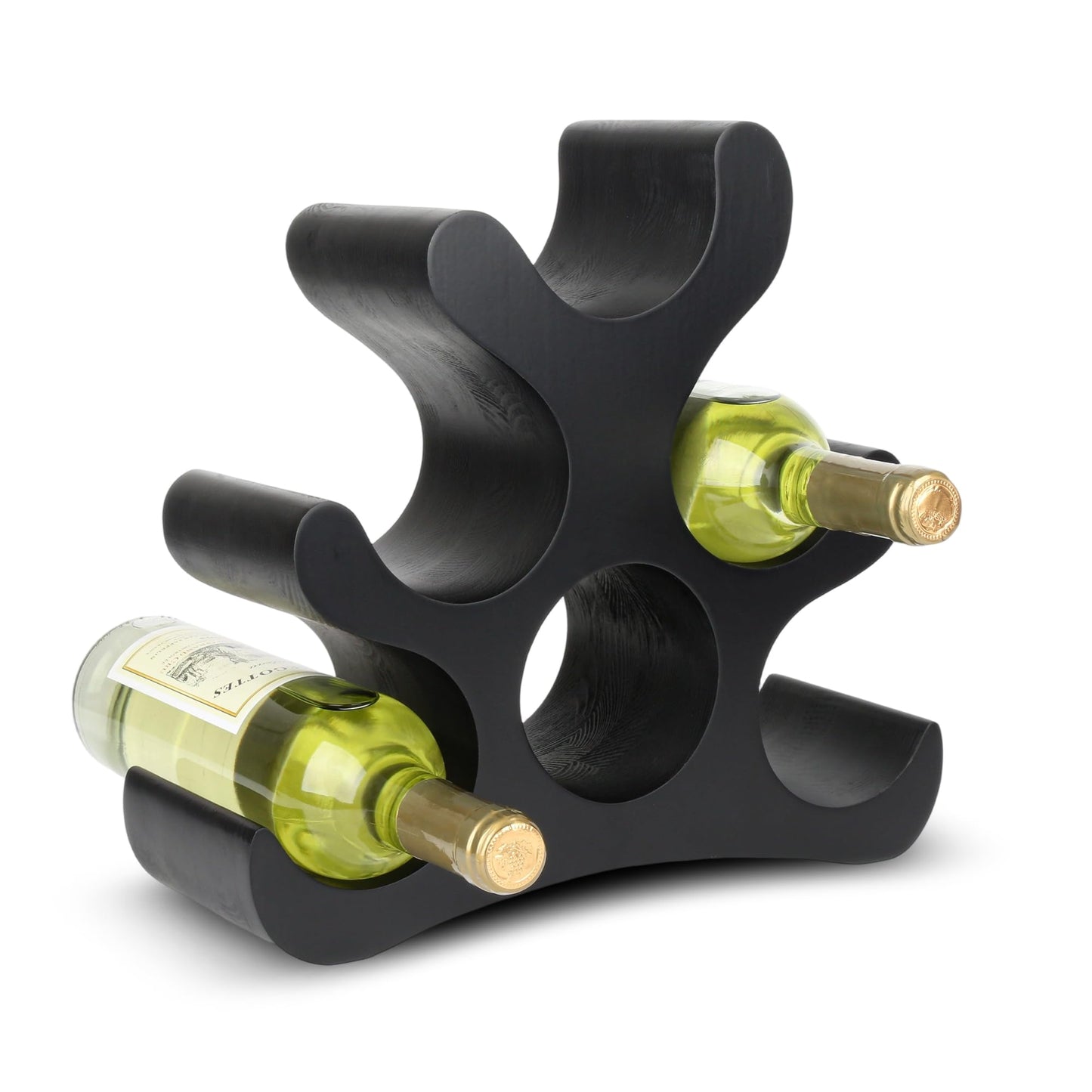 TRUDING Countertop Wine Rack - 6 Bottle Wooden Wine Rack - Freestanding Wine Bottle Holder Stand - Wine Storage Rack for Cabinet Pantry Bar Kitchen