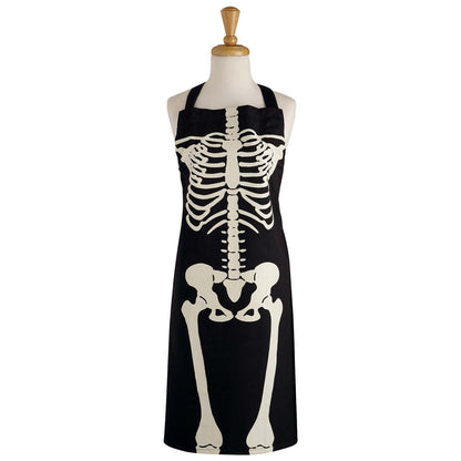 DII Halloween Cooking & Baking Collection Kitchen Accessories, Apron & Oven Mitt Set, Skeleton, 2 Piece