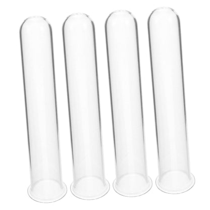 Wakauto 4pcs Glass Hydroponic Test Tube Vases for Plants Small Propagation Tubes Terrarium Flower Holders Desktop Decorative Plant Vials for Indoor Gardening and Home Decor