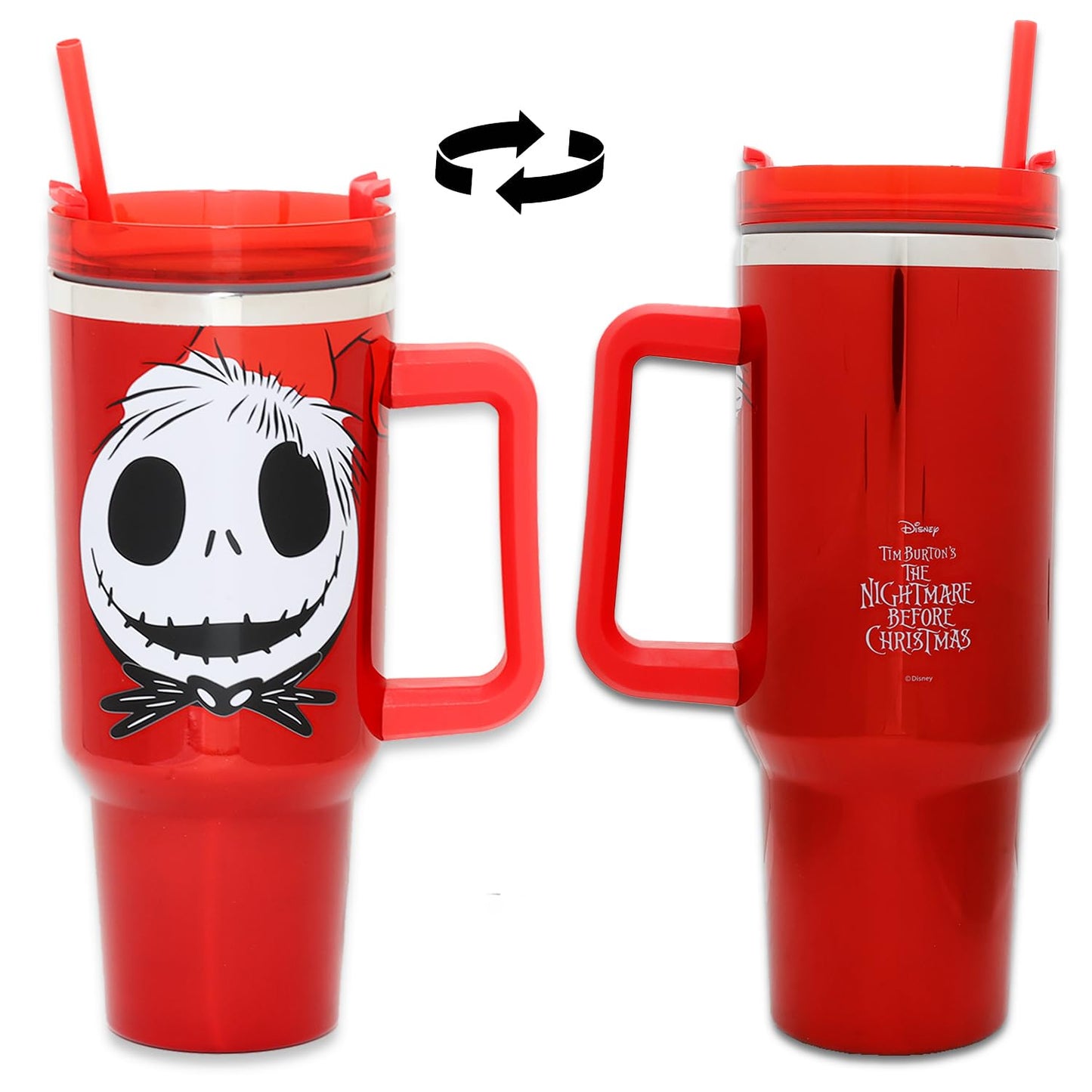 Disney Nightmare Before Christmas 40 OZ Stainless Steel Cup Set - Bundle with Jack Skellington Tumbler, Sticker, More Tumblers for Girls, Boys