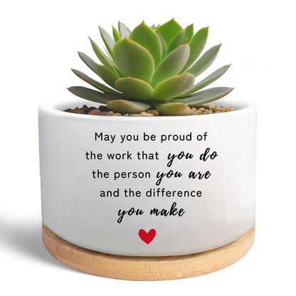 MBRUH Thank You Gifts for Coworker, Funny Plant Pot for Succulent, Flower Cactus Planter Gift, Going Away Farewell Appreciation Gifts for Women Men Boss Manager Teacher (Plants Not Included)