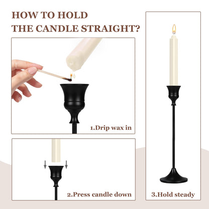 Showin Candlestick Holders White, 3 Packs Taper Candle Holder for Candlesticks, Candle Sticks Holder Decor for Home Decor