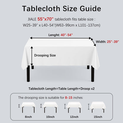 JIALE Pink Rectangle Linen Polyester Tablecloth with Decorative Cutouts, Waterproof Table Cloth Wrinkle Free Light Pink Valentines Farmhouse Dining Table Cover for Outdoor Party Camping, 55 x 70 inch