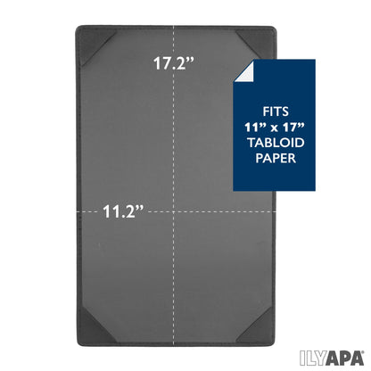 Ilyapa 10 Pack Restaurant Menu Covers 11 x 17 - Vinyl Leather Menu Holder, Single Sided Book with Corner Sleeves for Display of Wedding Menus, Weekly Kitchen Specials & Bar Drinks for Table Top