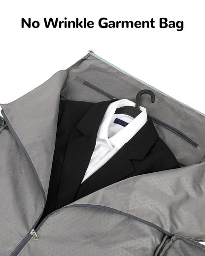 Outplea 47L Large Convertible Travel Garment Duffel Bag for Men Women, 2 in 1 Hanging Suit Bag with Shoulder Strap, Green