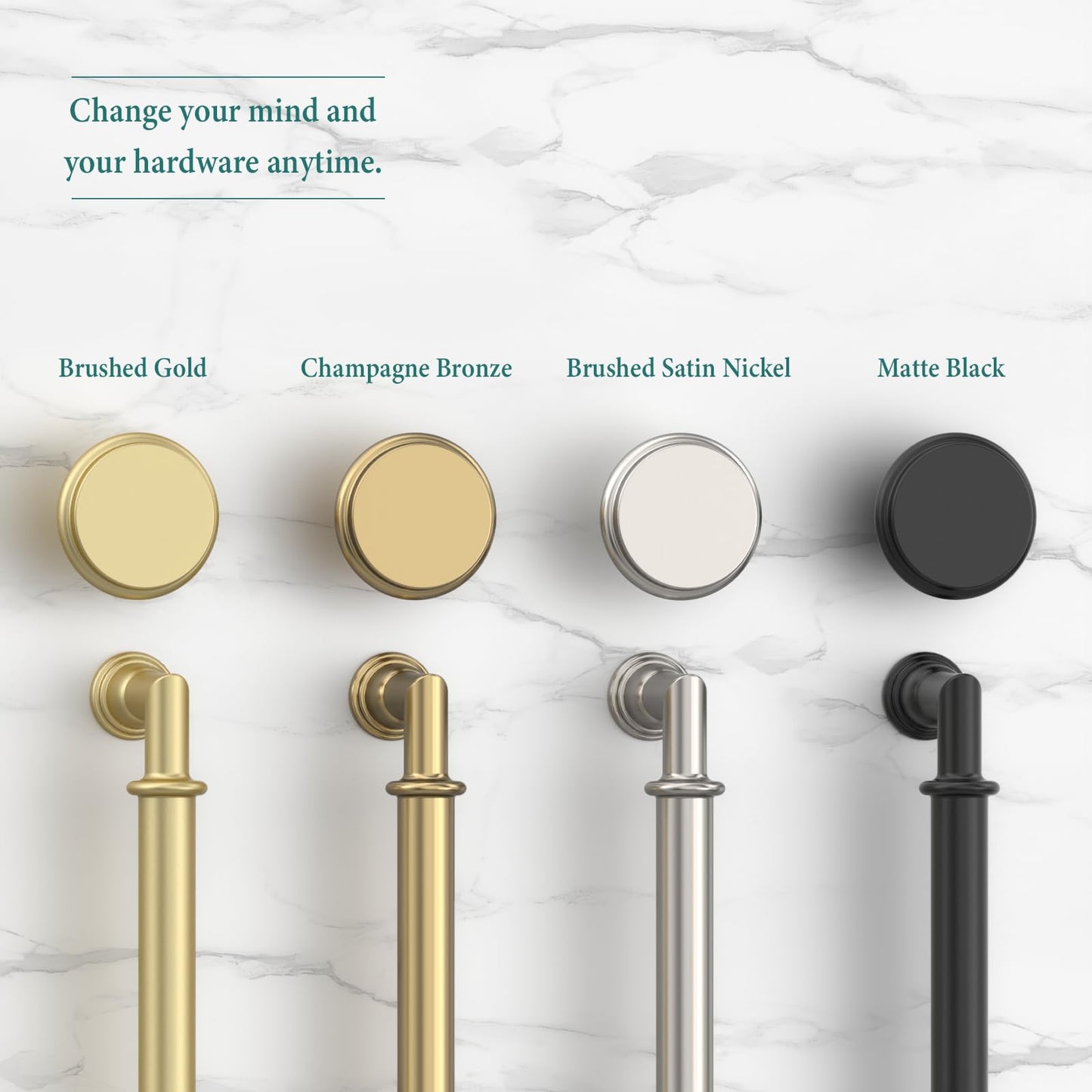 Amerdeco 10 Pack Matte Black Cabinet Knobs 1.3 Inch(32mm) Single Hole Zinc Solid Kitchen Cabinet Handles Round Cabinet Drawer Pulls