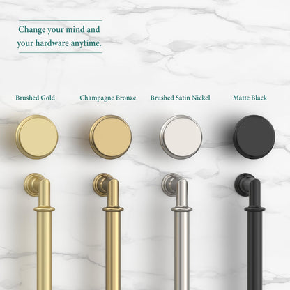 Amerdeco 10 Pack Matte Black Cabinet Knobs 1.3 Inch(32mm) Single Hole Zinc Solid Kitchen Cabinet Handles Round Cabinet Drawer Pulls